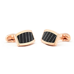 Bouton-de-manchette-rectangle-de-couleur-or-rose-et-noir-à- rayures-3