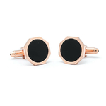 Bouton-de-manchette-de-forme-héxagonale-couleur-or-rose-et-noire-2