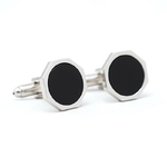 Bouton-de-manchette-de-forme-héxagonale-couleur-argent-et-noire-1