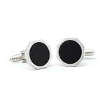 Bouton-de-manchette-de-forme-héxagonale-couleur-argent-et-noire-3