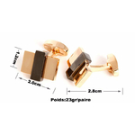 Boutons-de-manchette-rectangles-encastrés-couleur-or-rose-et-noire-5
