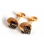 Bouton-de-manchette-nœud-marin-quadruple-en-métal-de-couleur-or-rose-et-noire-1