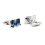 Bouton-de-manchette-rectangle-bandes-bleues-et-vertes-verticales-2