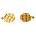 Boutons-de-manchette-ovale-quadrillé-de-couleur-or-jaune-2