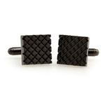 Boutons-de-manchette-carré-quadrillé-de-couleur-noir-1