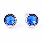Boutons-de-manchette-ronde-de-couleur-argent-serti-dun-diamant-bleu-ciel-1