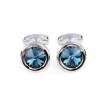 Boutons-de-manchette-rond-de-couleur-argent-serti-d'un-diamant-bleu-1