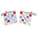 boutons-de-manchette-damier-cristal-multicolore-rouge-bleu-rose-jaune-2