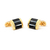 Boutons-de-manchette-rectangle-dorée-avec-bandes-noires-et-nacrées-1