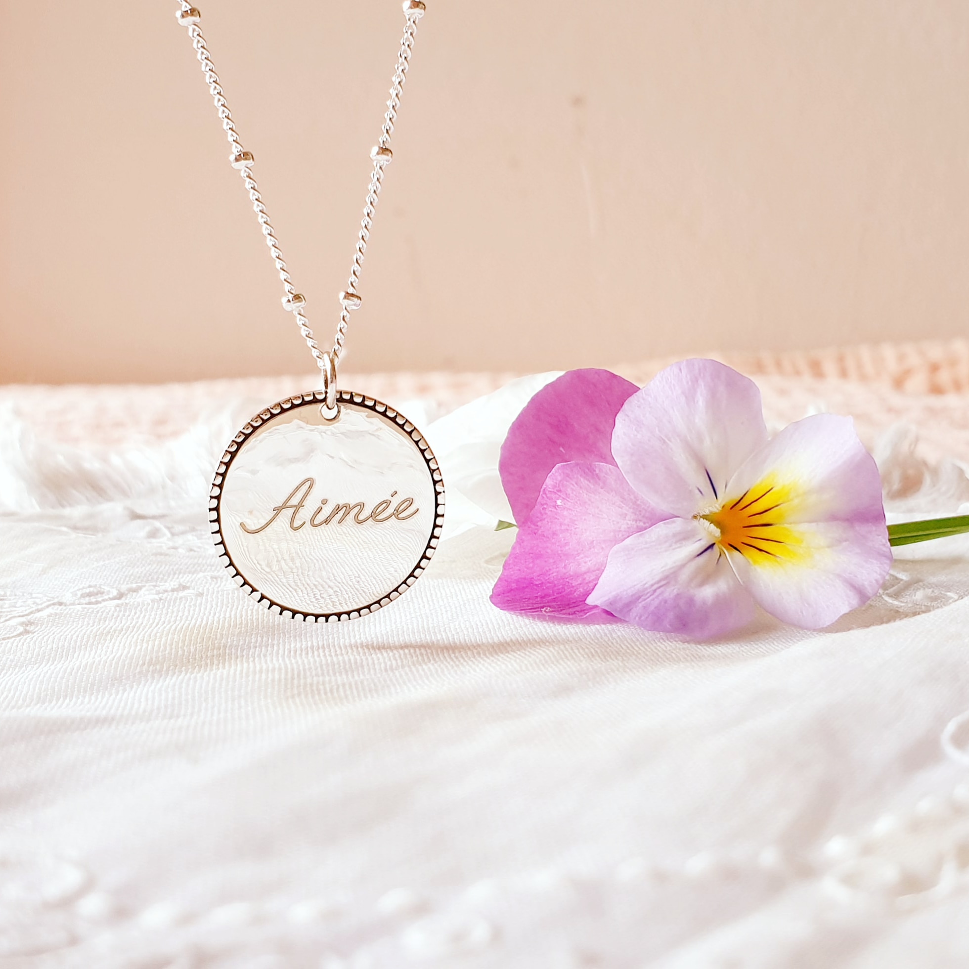 collier prenom argent cadeau religieux