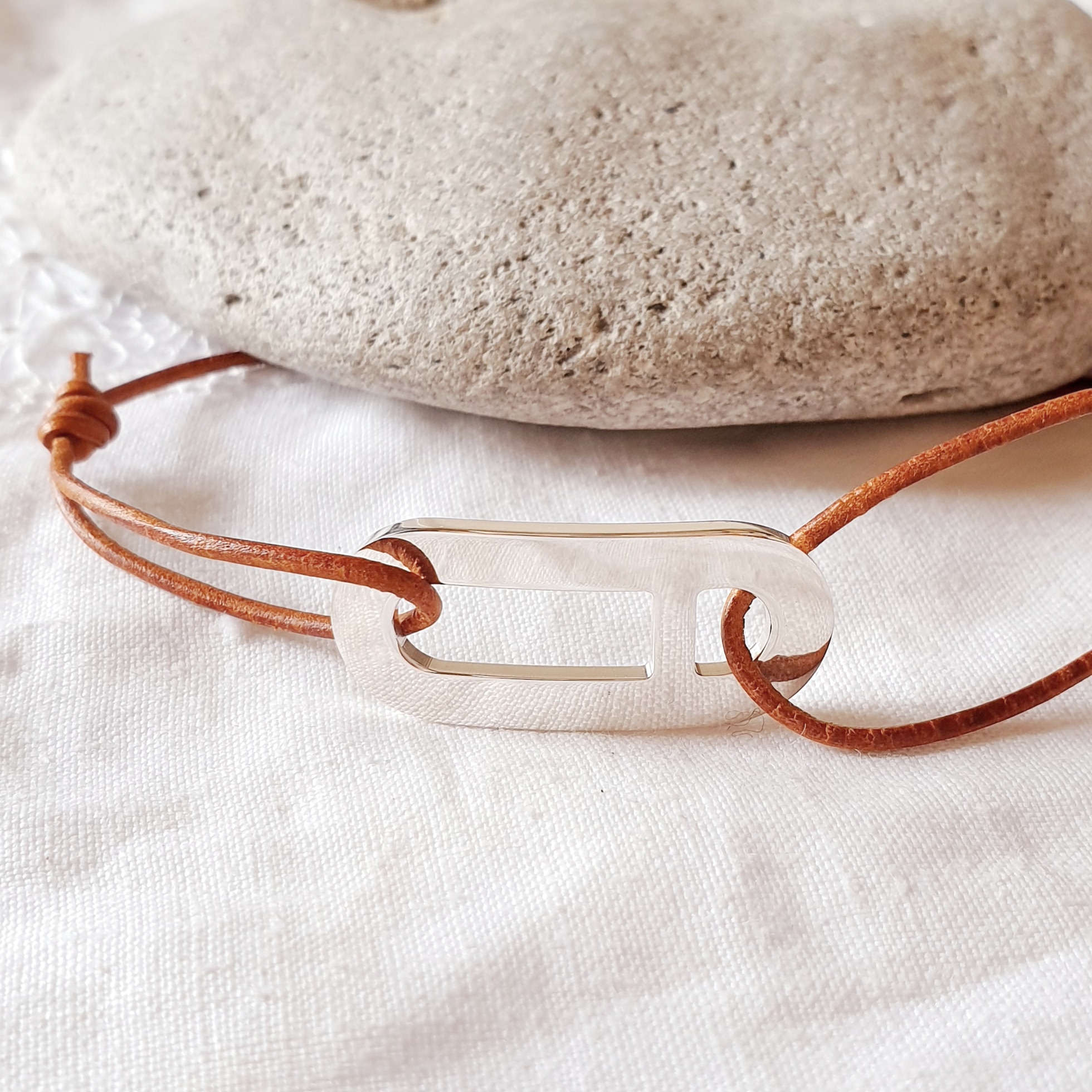 MYTHIQUE bracelet personnalisé homme lien cuir, marin ou couleurs