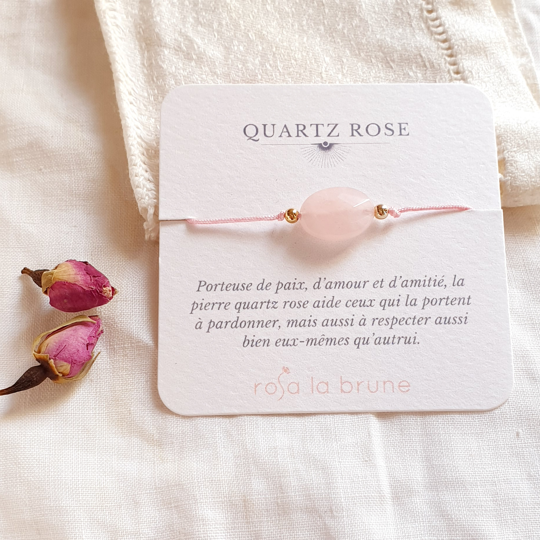 bracelet pierre quartz rose lithotherapie