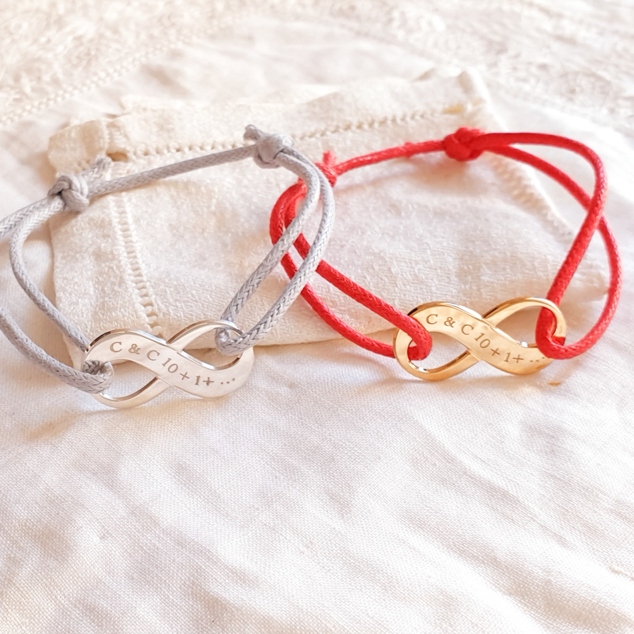 bracelets couple personnalises mariage infini