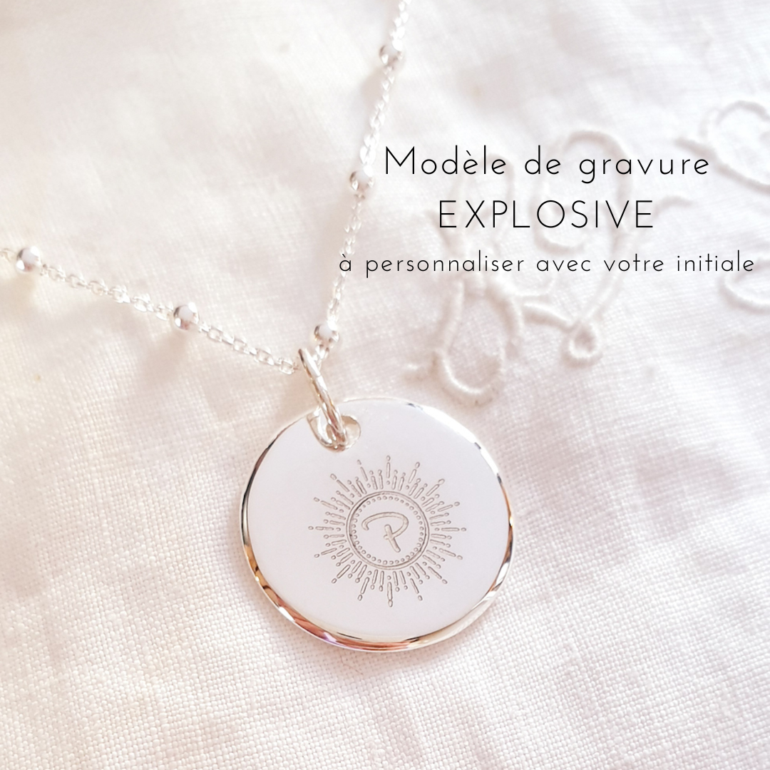 collier argent personnalise rayonnante explosive
