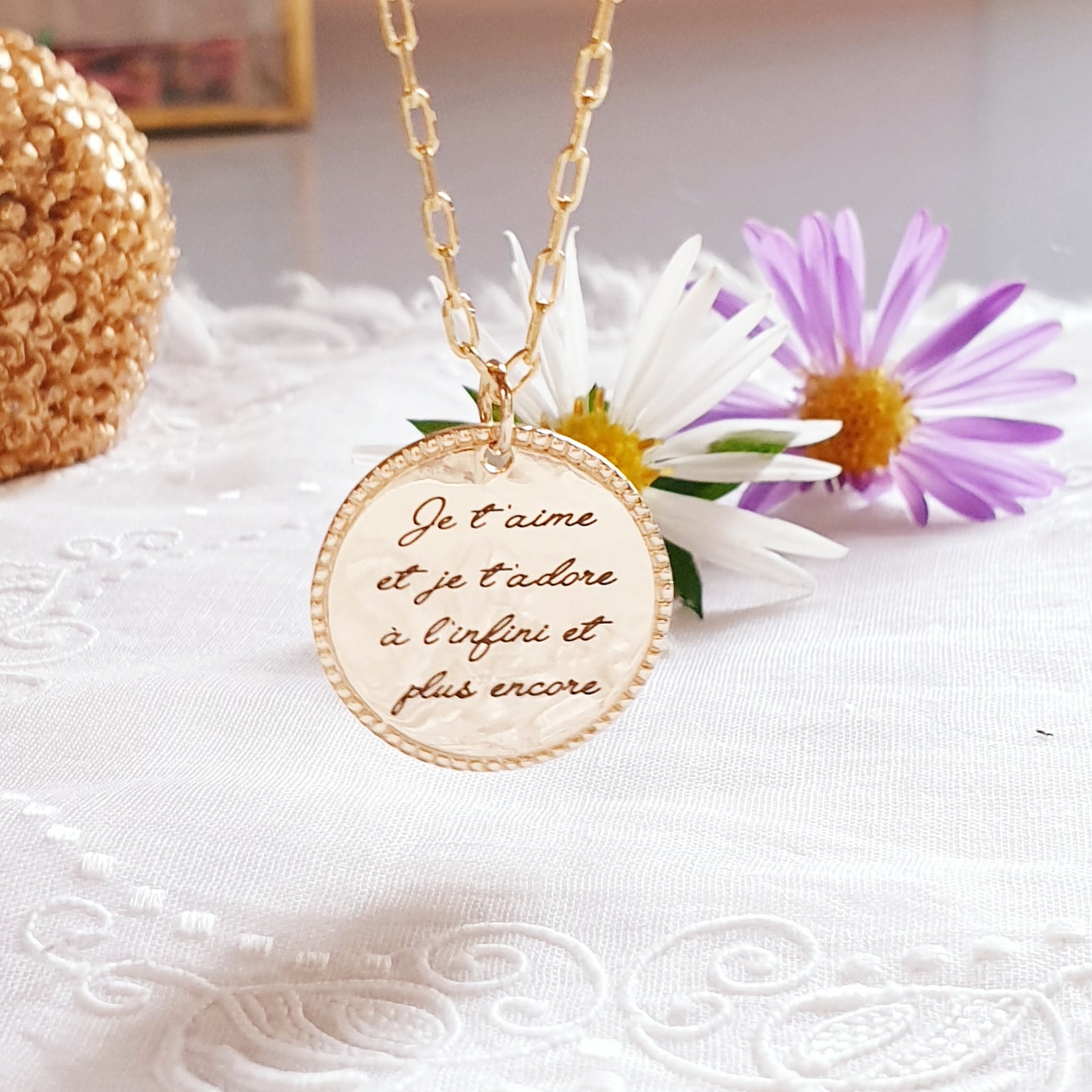 collier chaine message amour personnalise