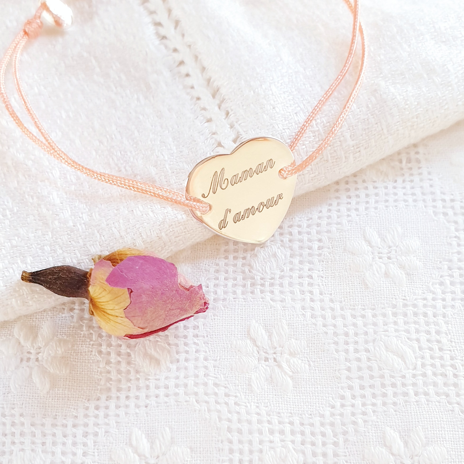 bracelet grave maman coeur