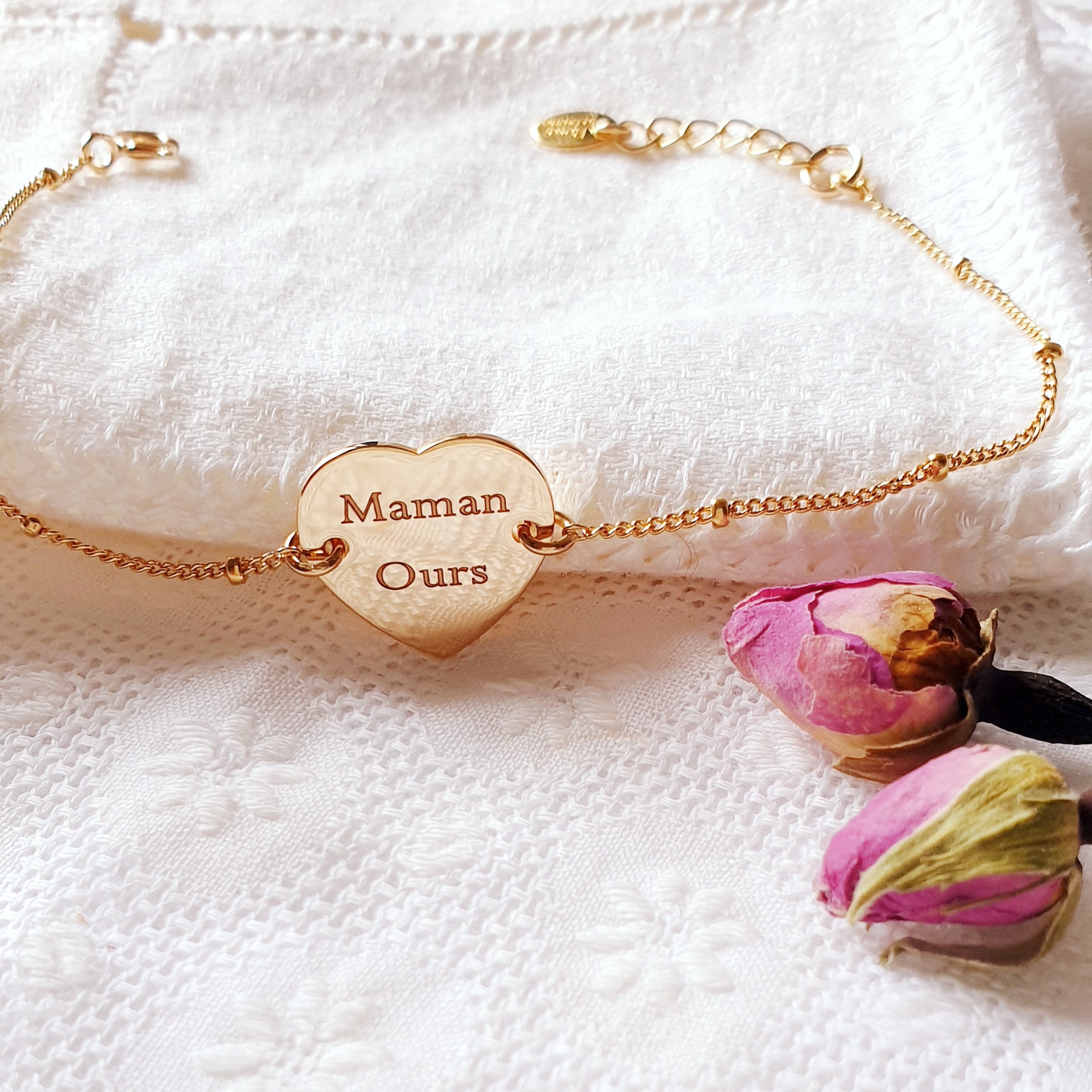 bracelet maman personnalise coeur