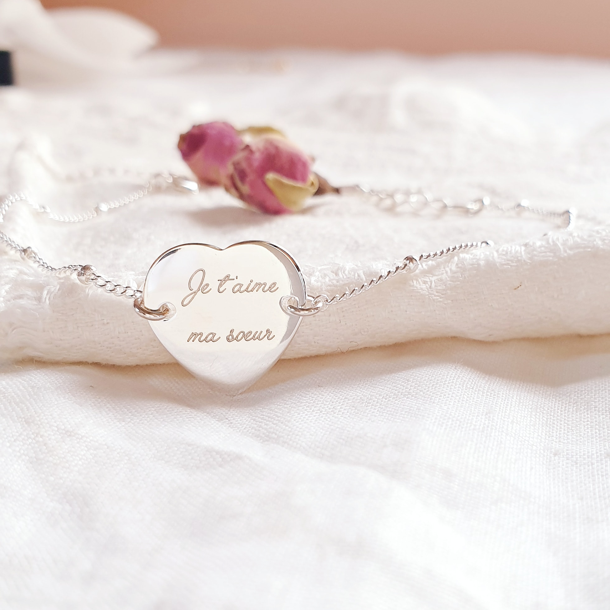 bracelet personnalise argent  soeur