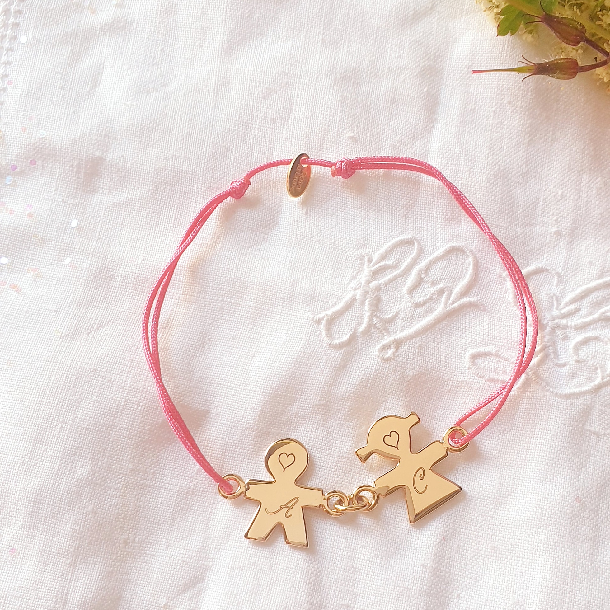 bracelet personnalisable maman mamie initiales enfant