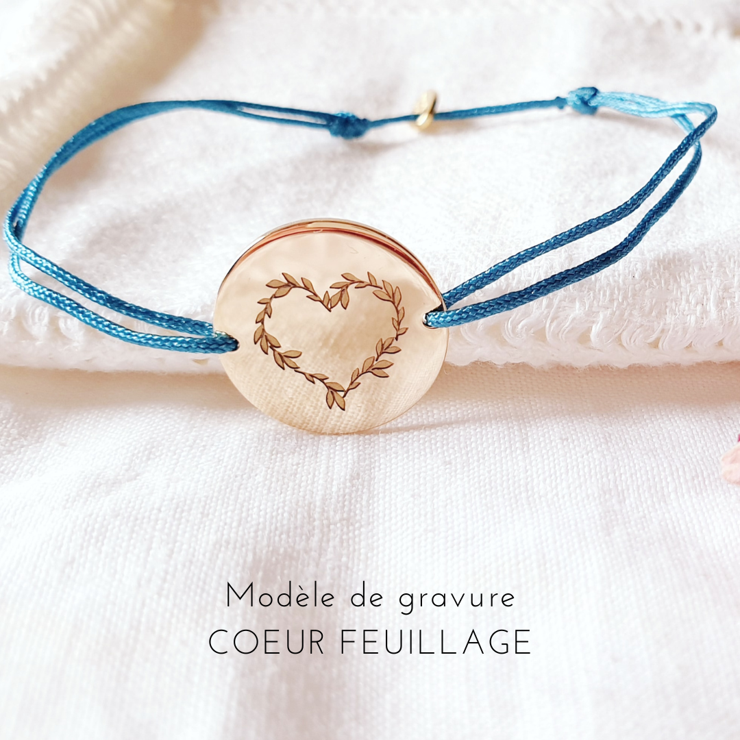 bracelet cordon femme coeur