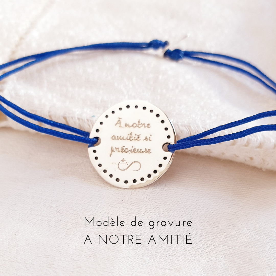 bracelet cordon argent amitie