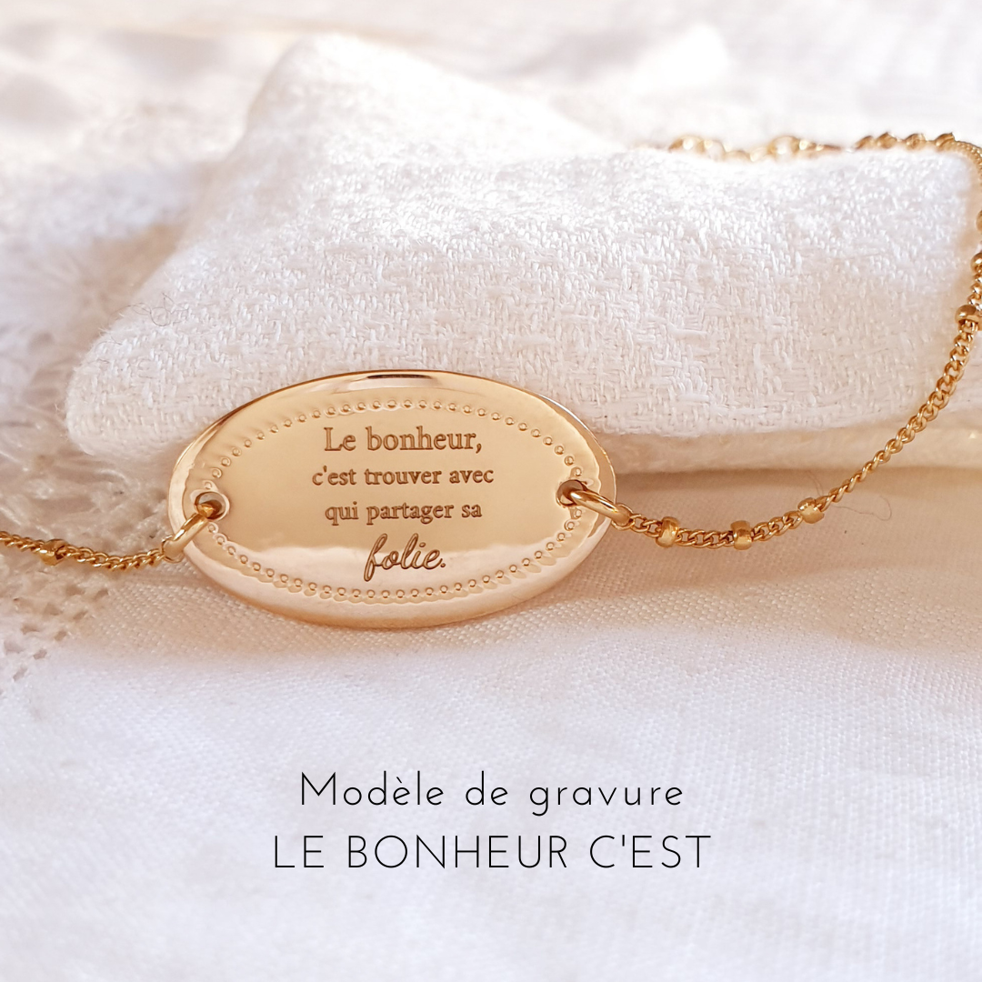 bracelet femme message le bonheur cest