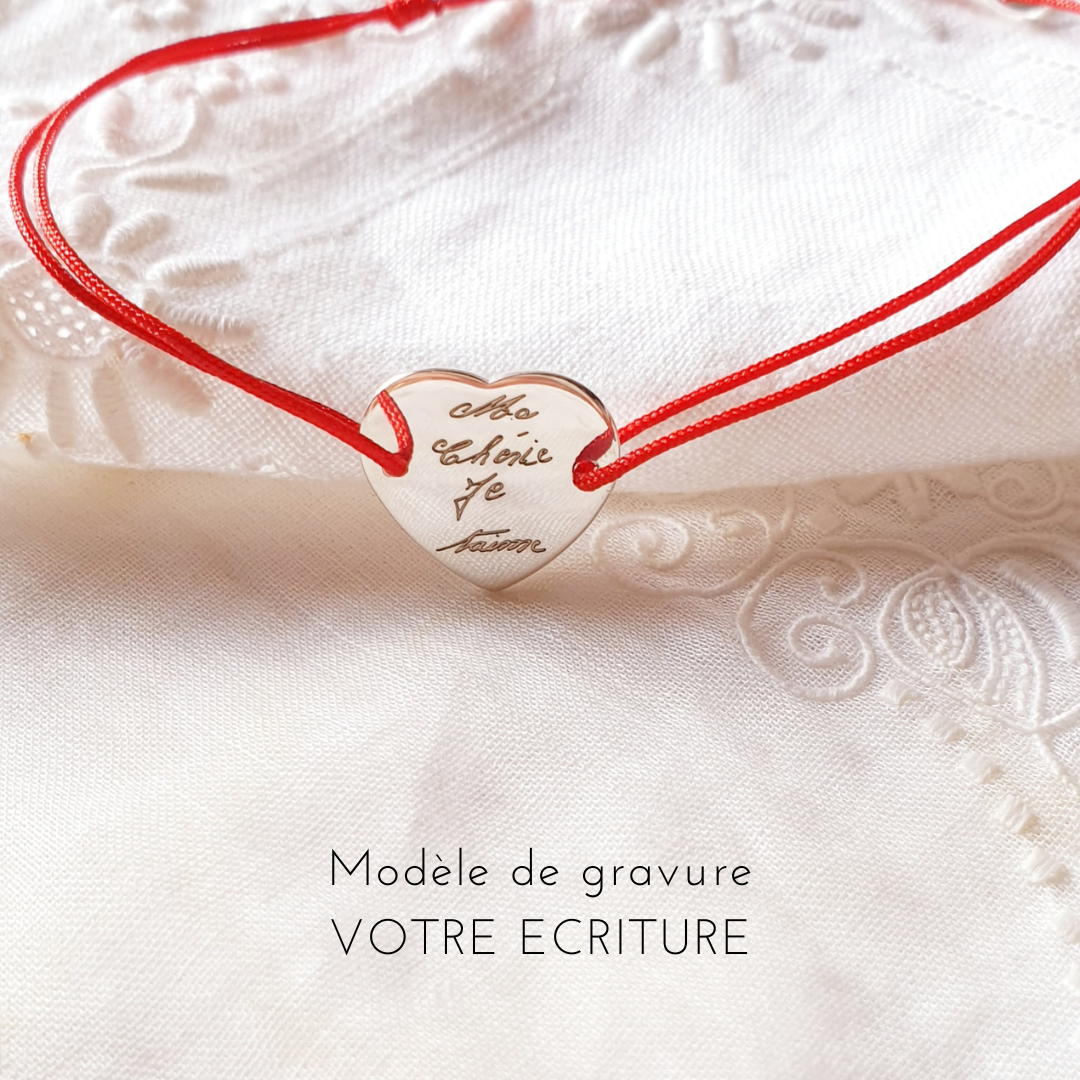 bracelet mots manuscrits avec ecriture personnalisee
