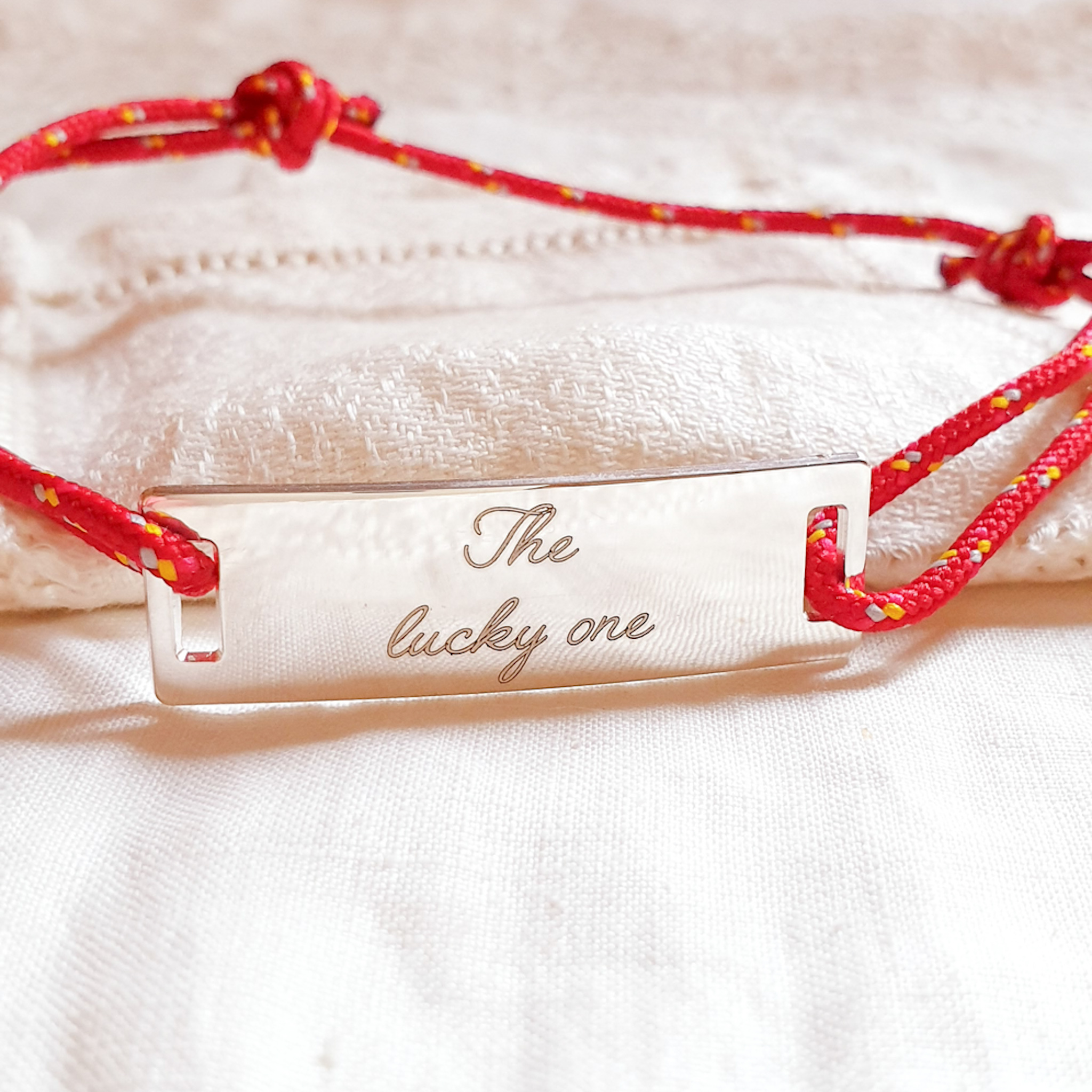 bracelet personnalisable homme plaque argent et cordon