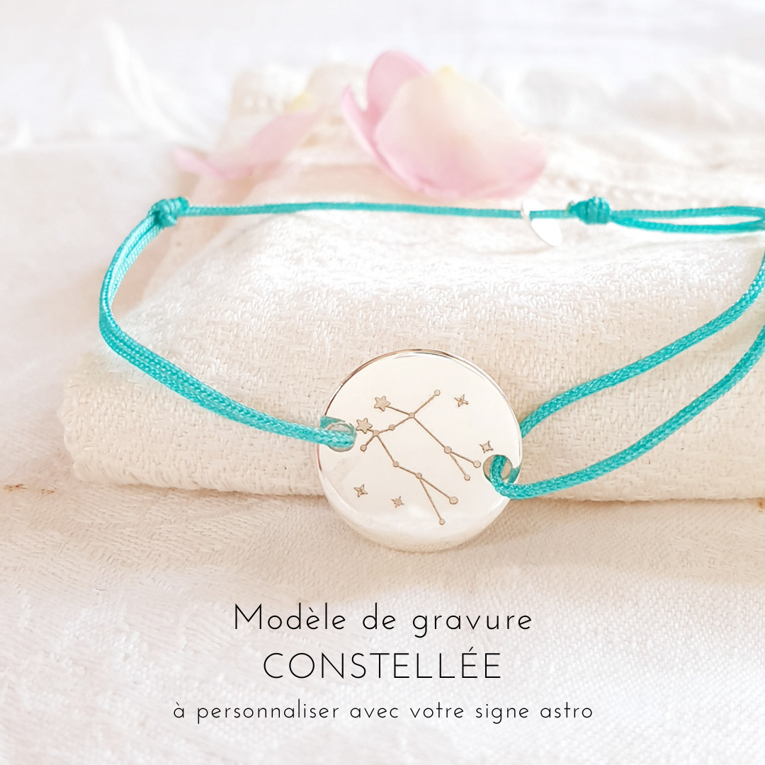 bracelet homme cordon personnalise constellation signe astro