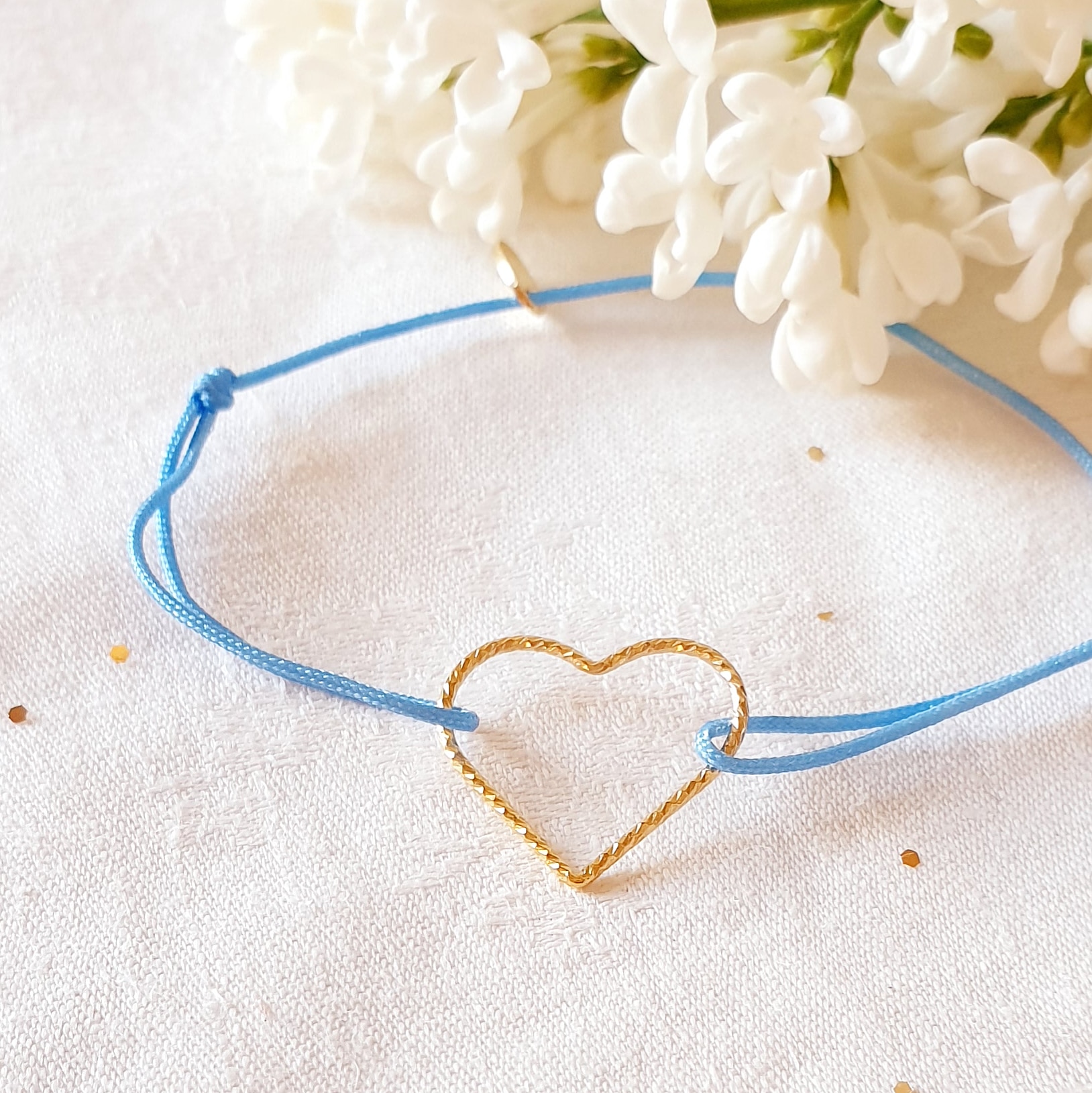 bracelet cordon bleu coeur