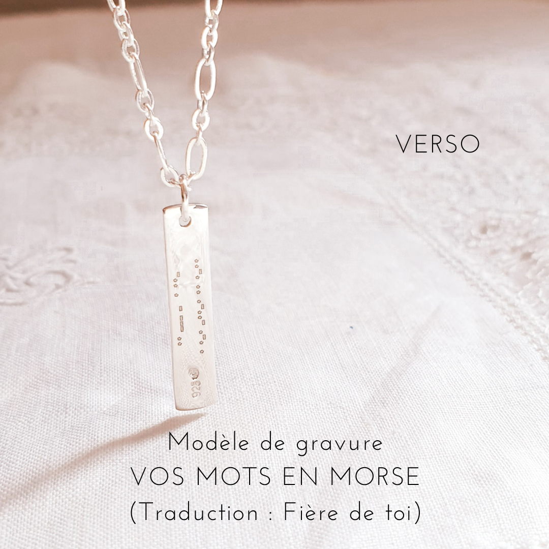 collier garcon gravure morse