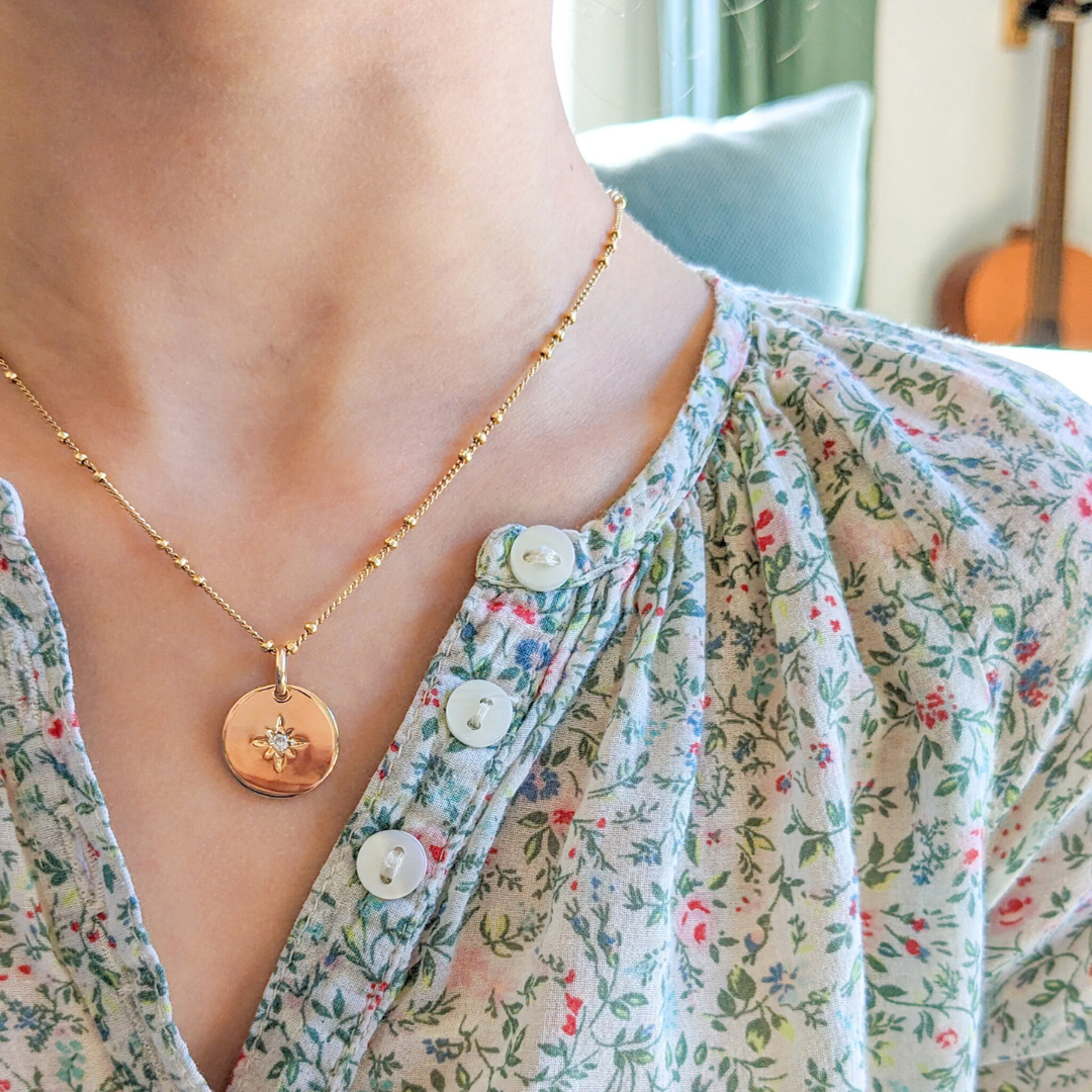 collier fille etoile du nord strass