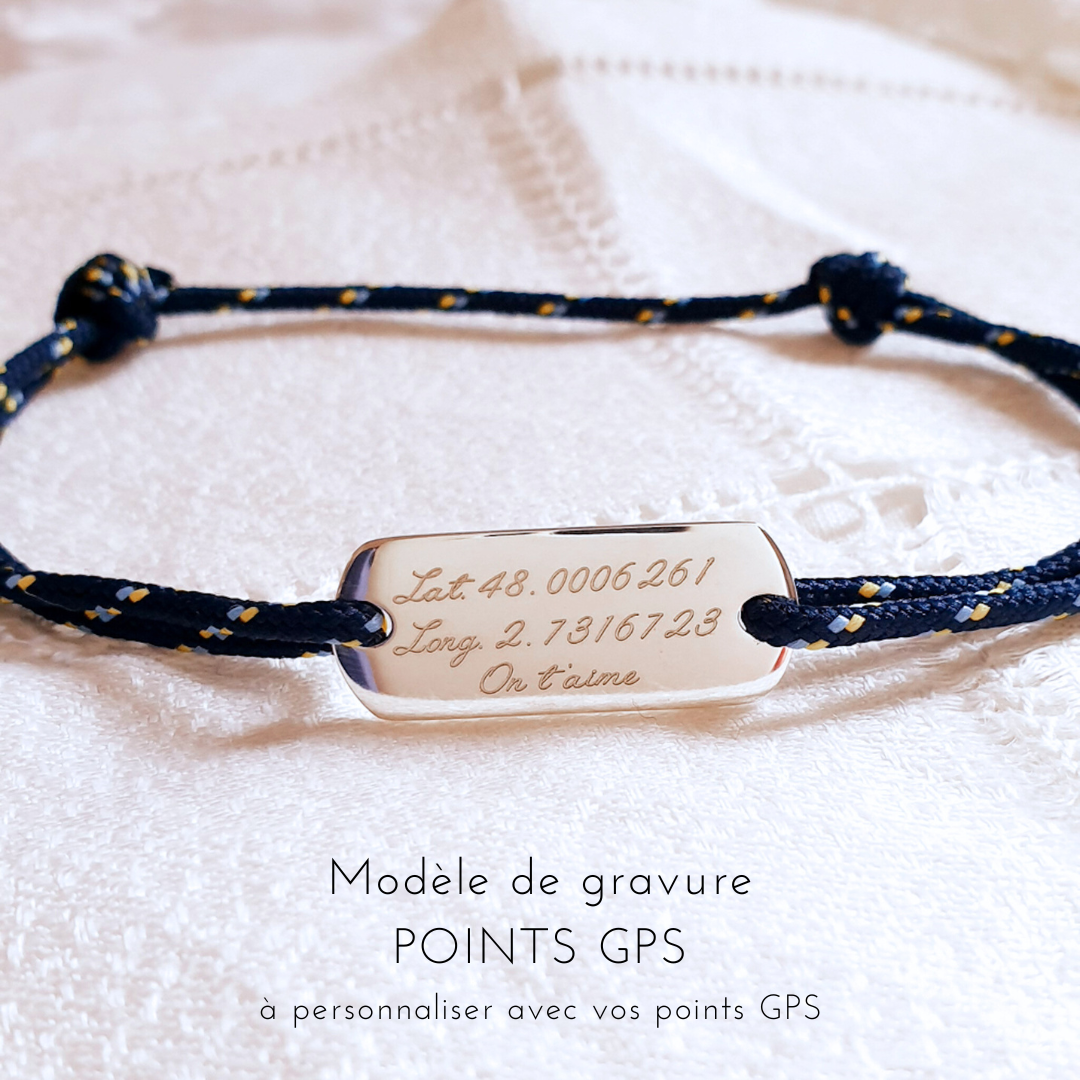 bracelet garcon personnalise gravure points gps
