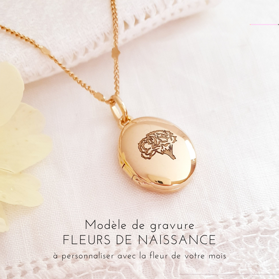 bijou grave fleur de naissance cadeau