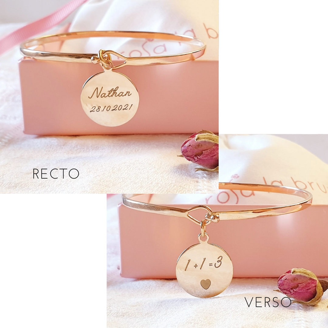 bracelet prenom naissance jonc personnalise