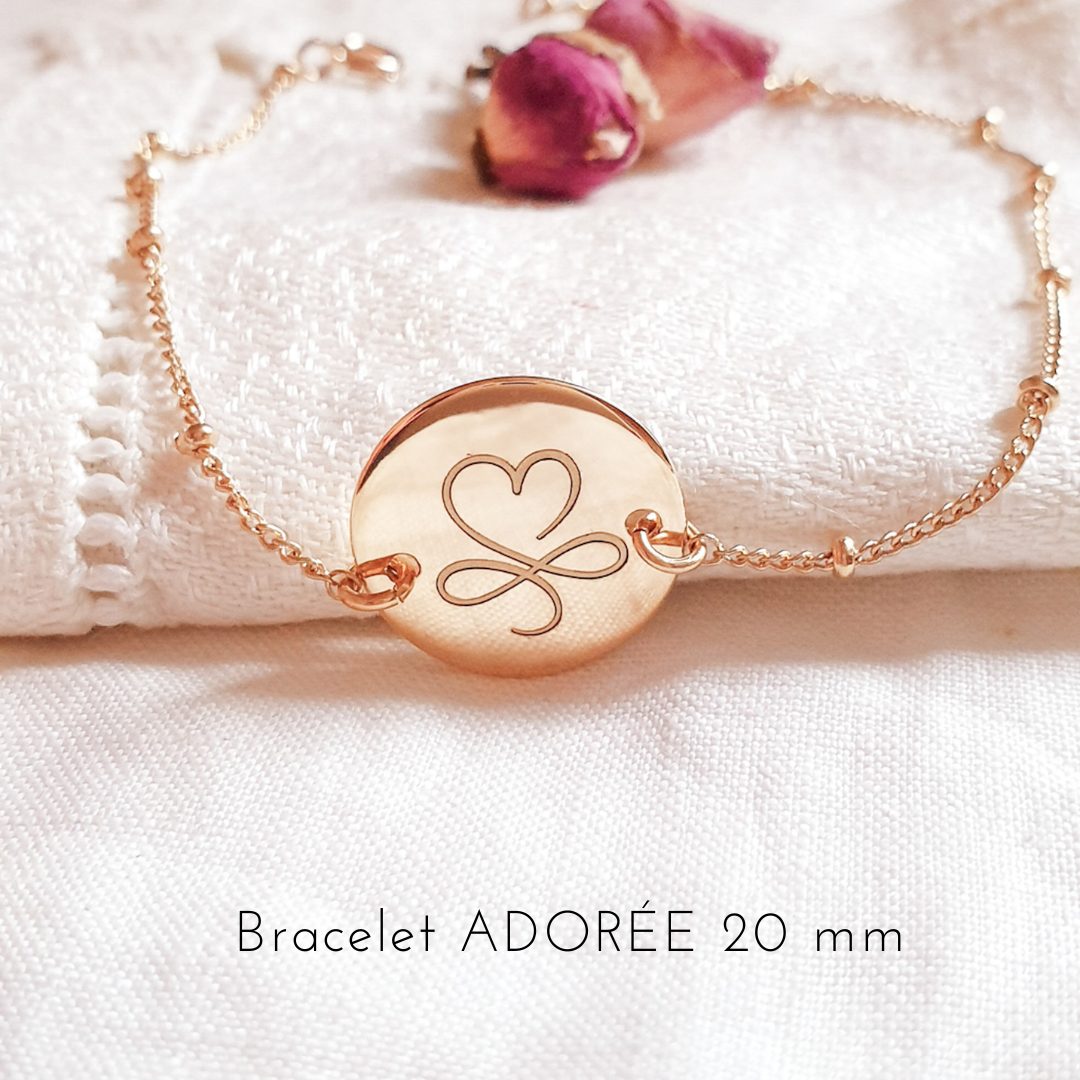bracelet femme personnalise gravure coeur infini