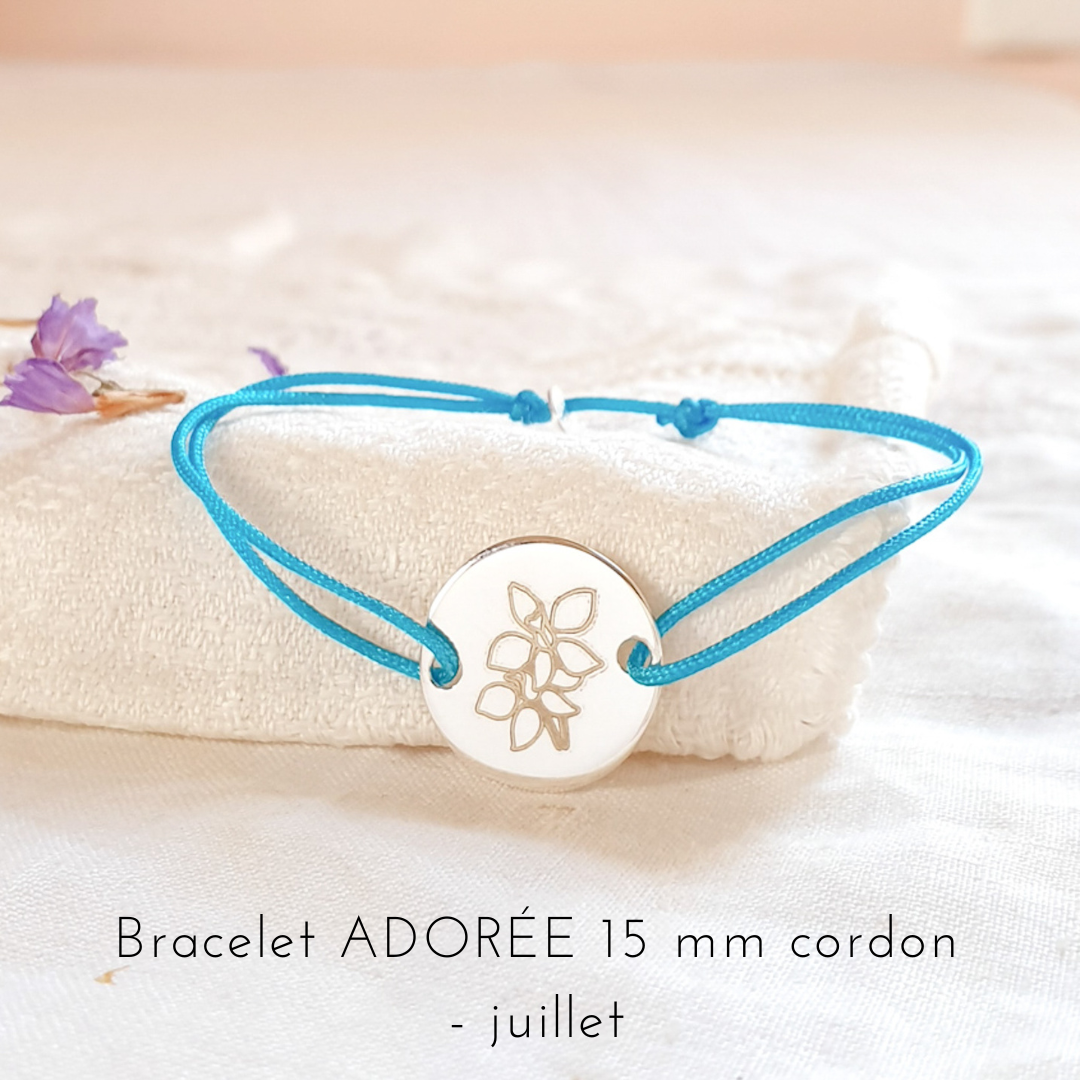 bracelet fleur de naissance juillet alouette