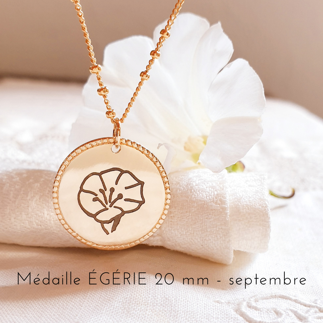 collier fleur de naissance septembre ipomee