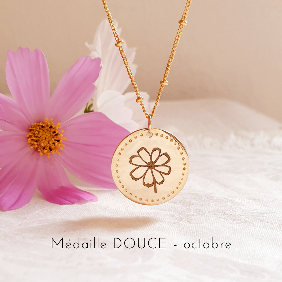 pendentif fleur de naissance octobre cosmos