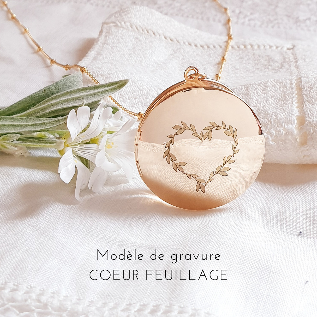 collier femme medaillon coeur