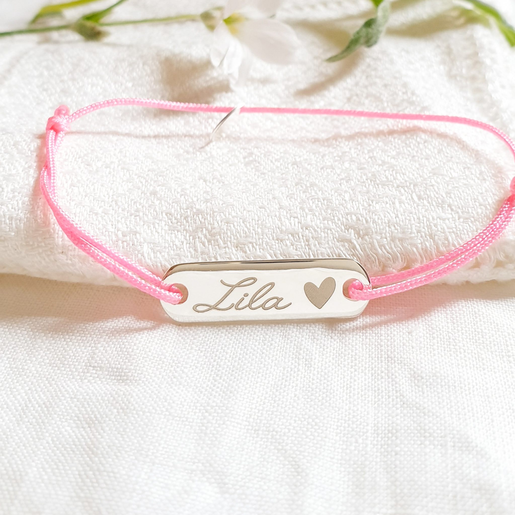 bracelet fille personnalise gourmette cordon