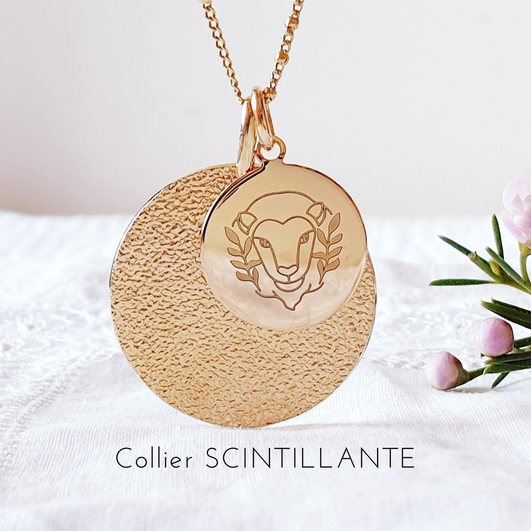 collier signe astrologique gravure lion