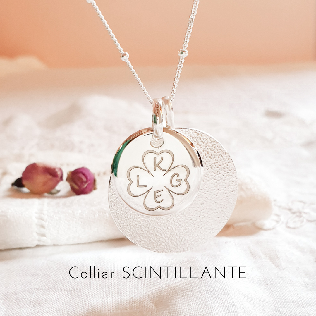 bijou maman argent initiales