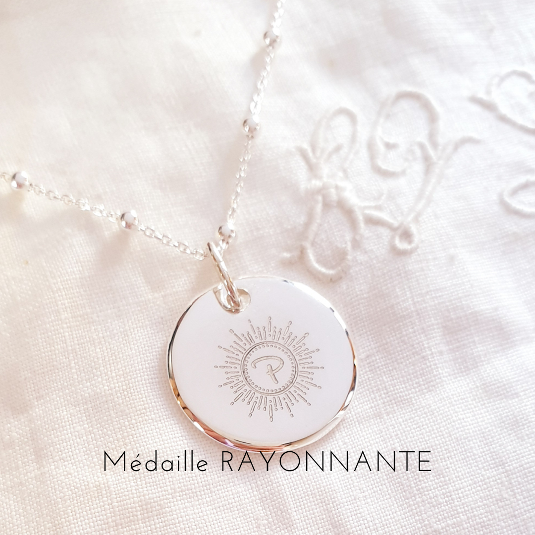 medaille personnalisable argent initiale
