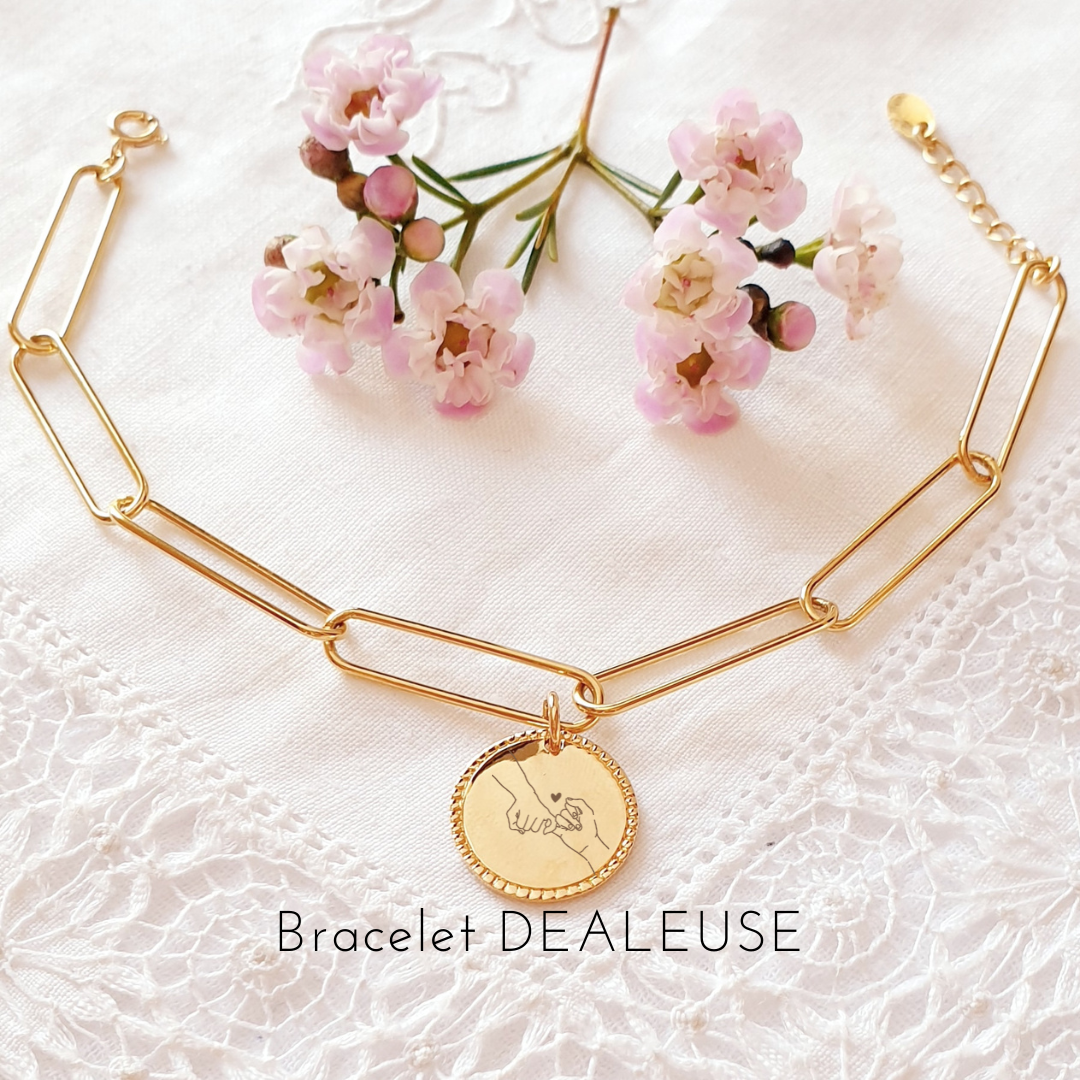 bracelet grave dessin main amitie