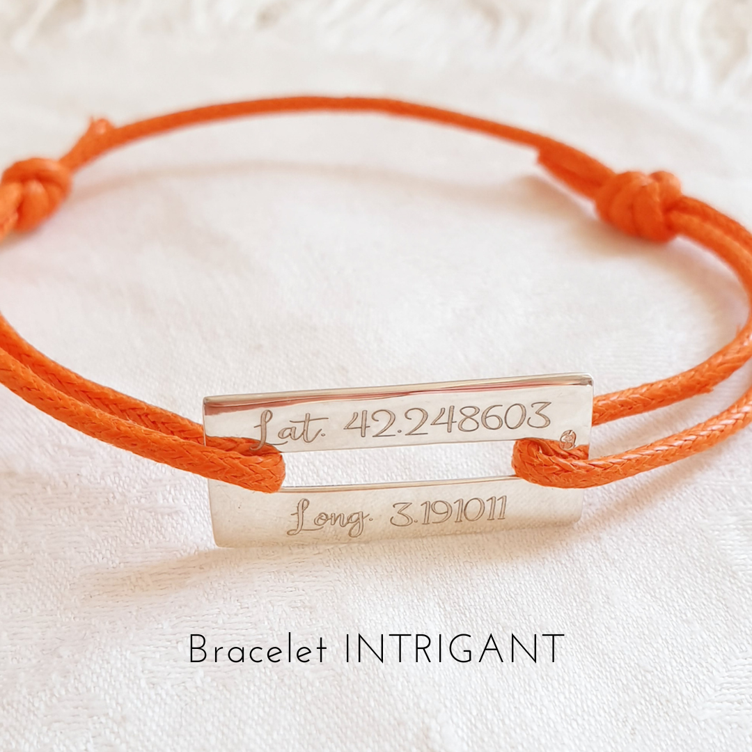 bracelet homme gravure points gps