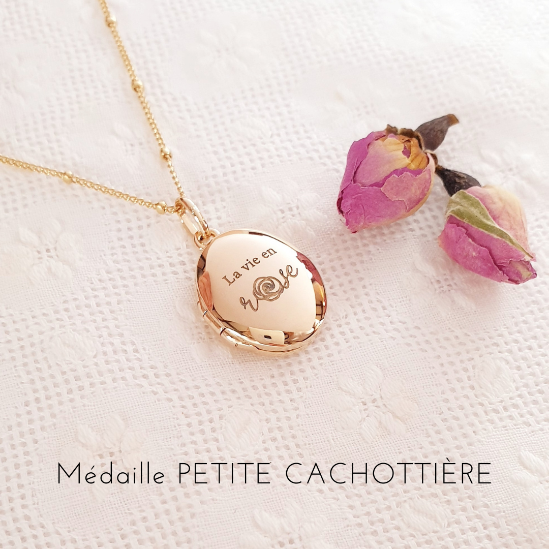 pendentif medaille la vie en rose