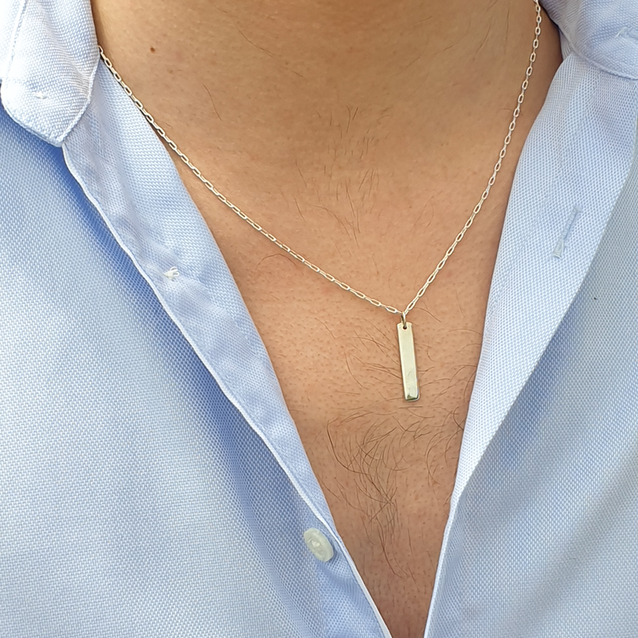 collier homme personnalisable barre