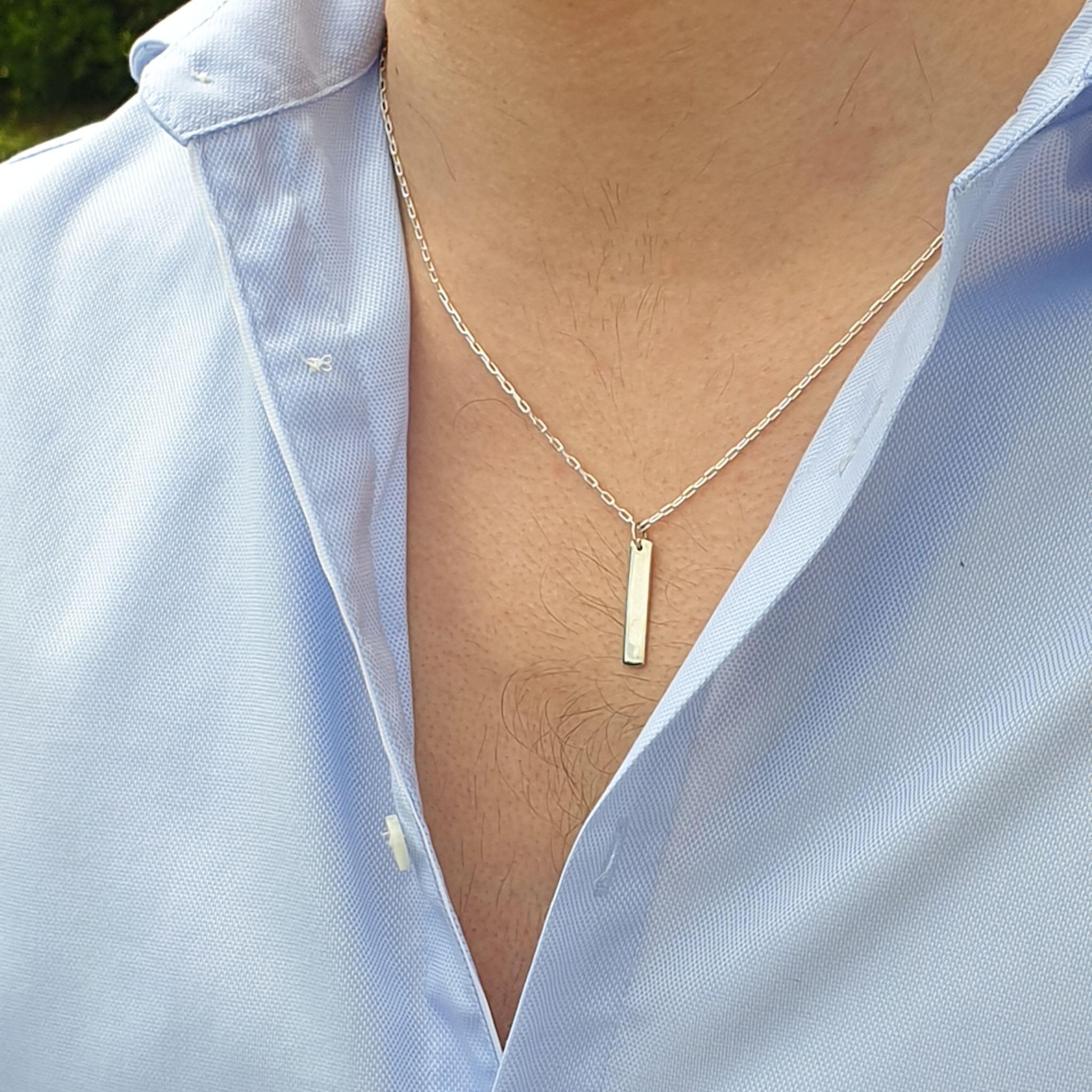 collier homme barre personnalisable