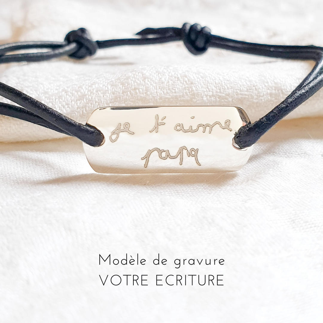 bracelet papa fete peres ecriture gravee